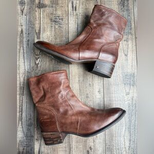 Sam Edelman Hilary Brown Leather Ankle Boots 9.5